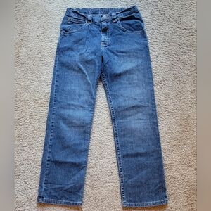 Wrangler Boys Dark Denim Jean, Size 12 Husky, Adjustable Waistband, Straight Leg